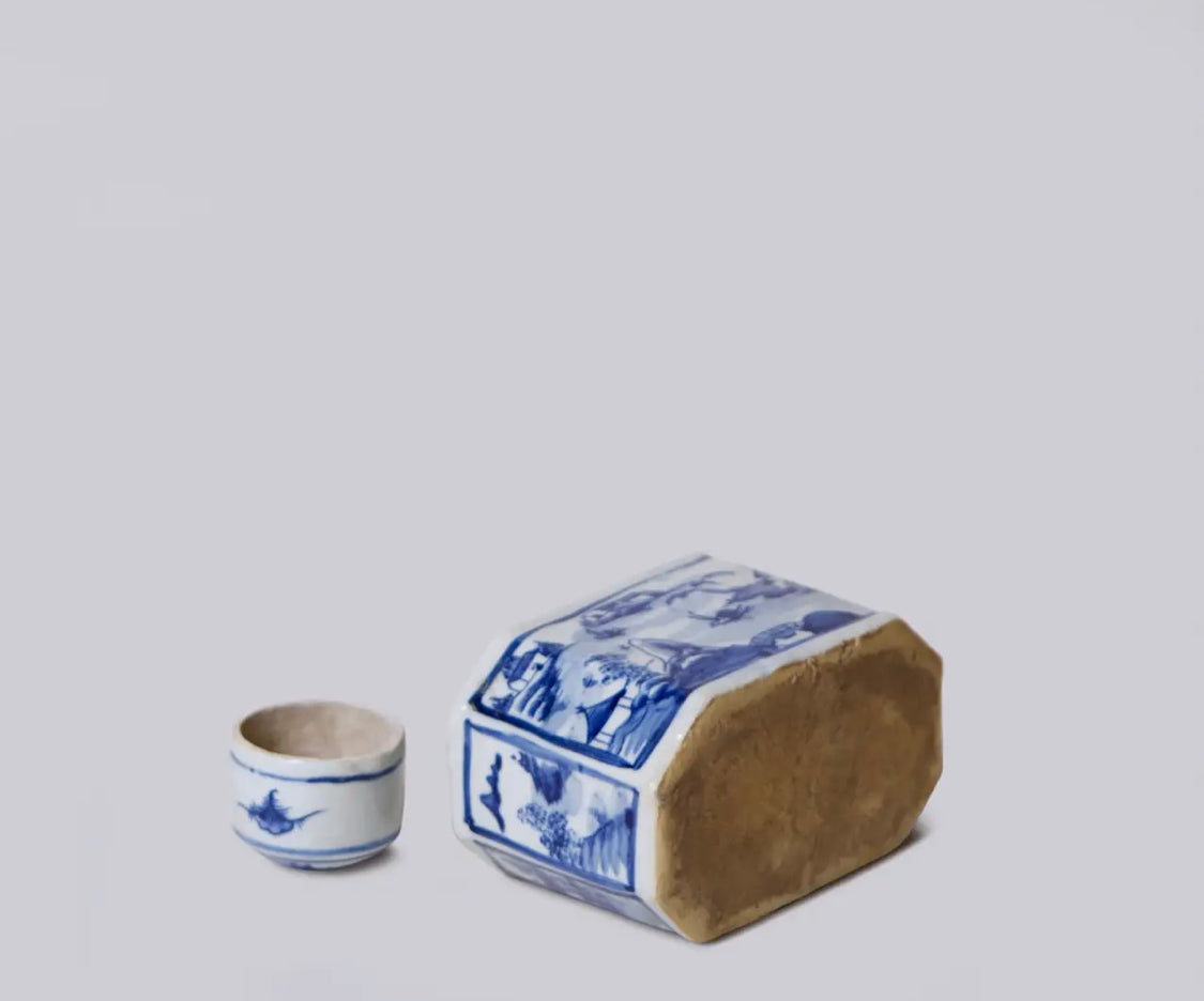 Adorable Porcelain Landscape Lidded Caddy