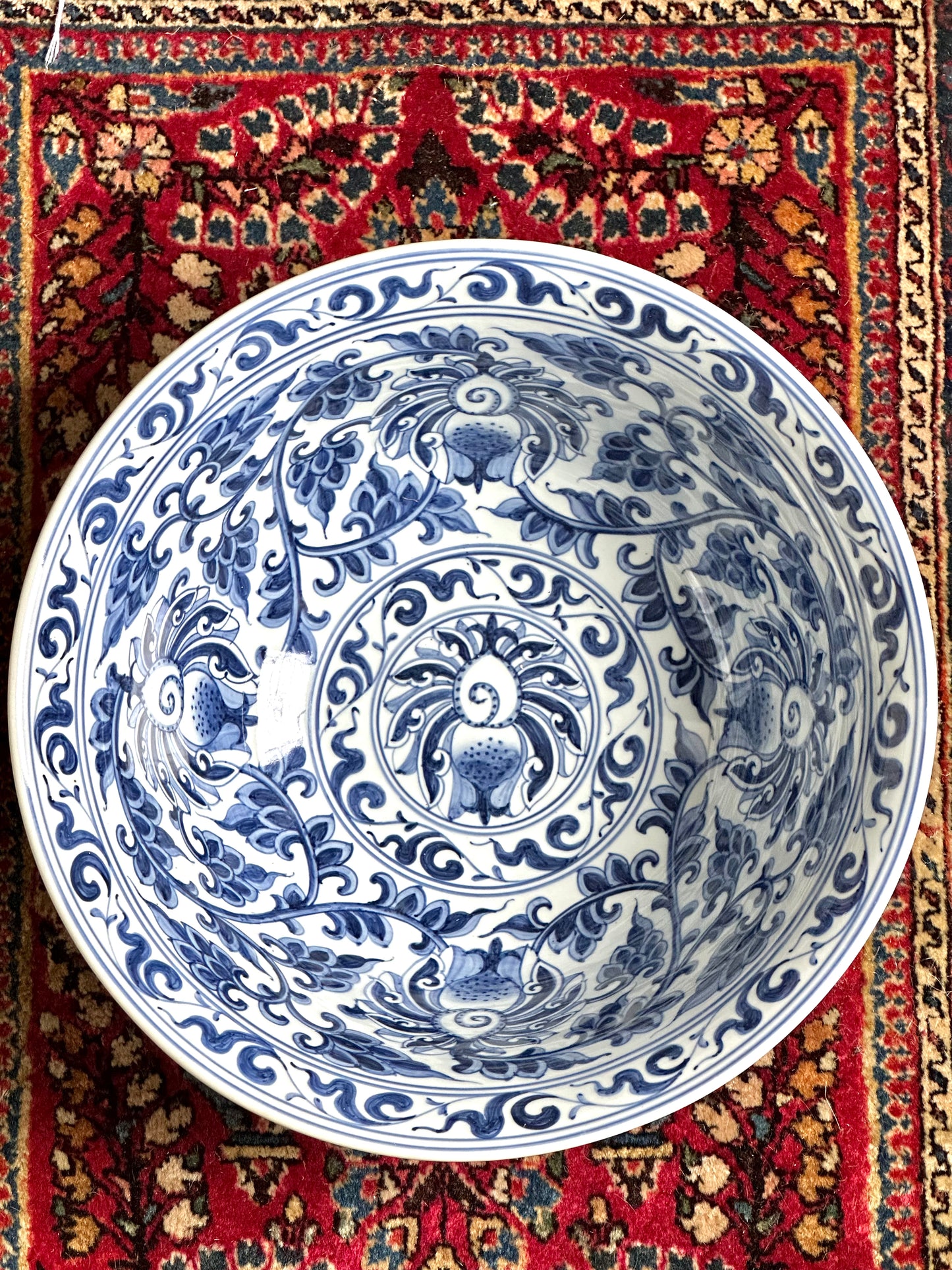 Stunning Huge Punch Bowl with Floral Motifs