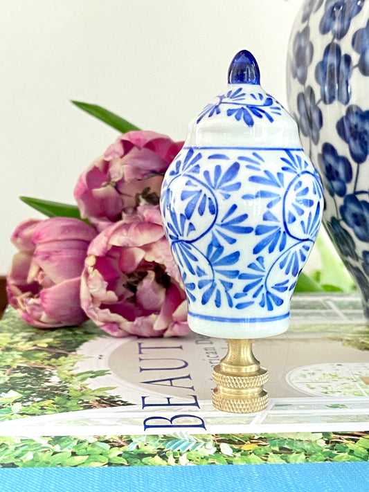 Coriander Pattern Ginger Jar Lamp Finial